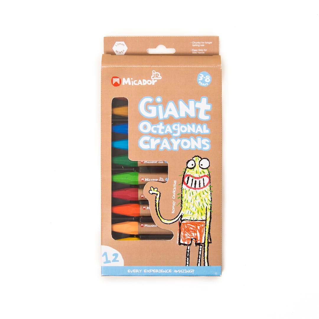 Open in modal - Giant Octagonal Crayons 12-Color Pack 12-Color Pack - Canadian Label