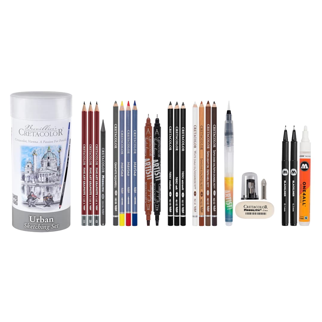 Open in modal - Cretacolor Urban Sketching Set, 24 Pieces, contents