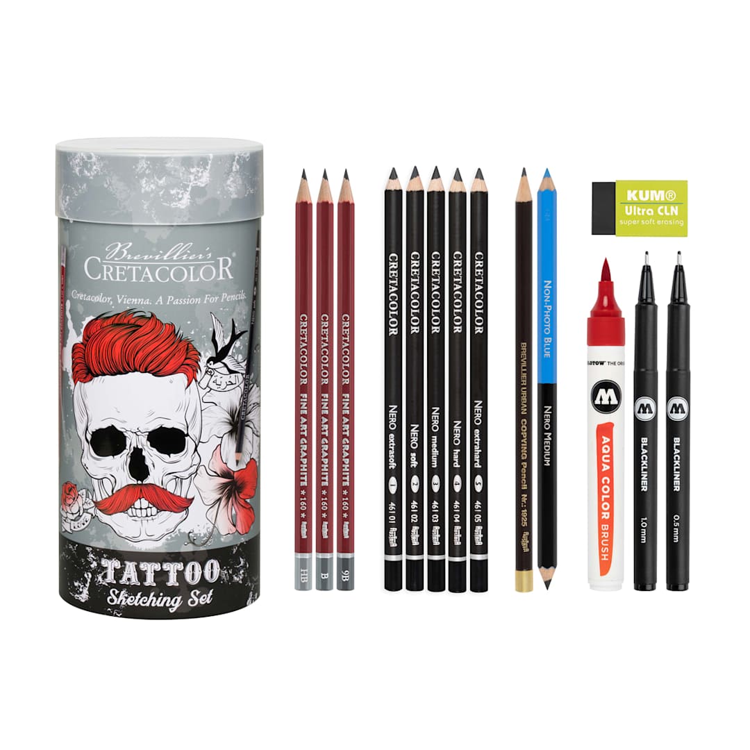 Open in modal - Tattoo Sketching Set 14-Piece Sketching Set