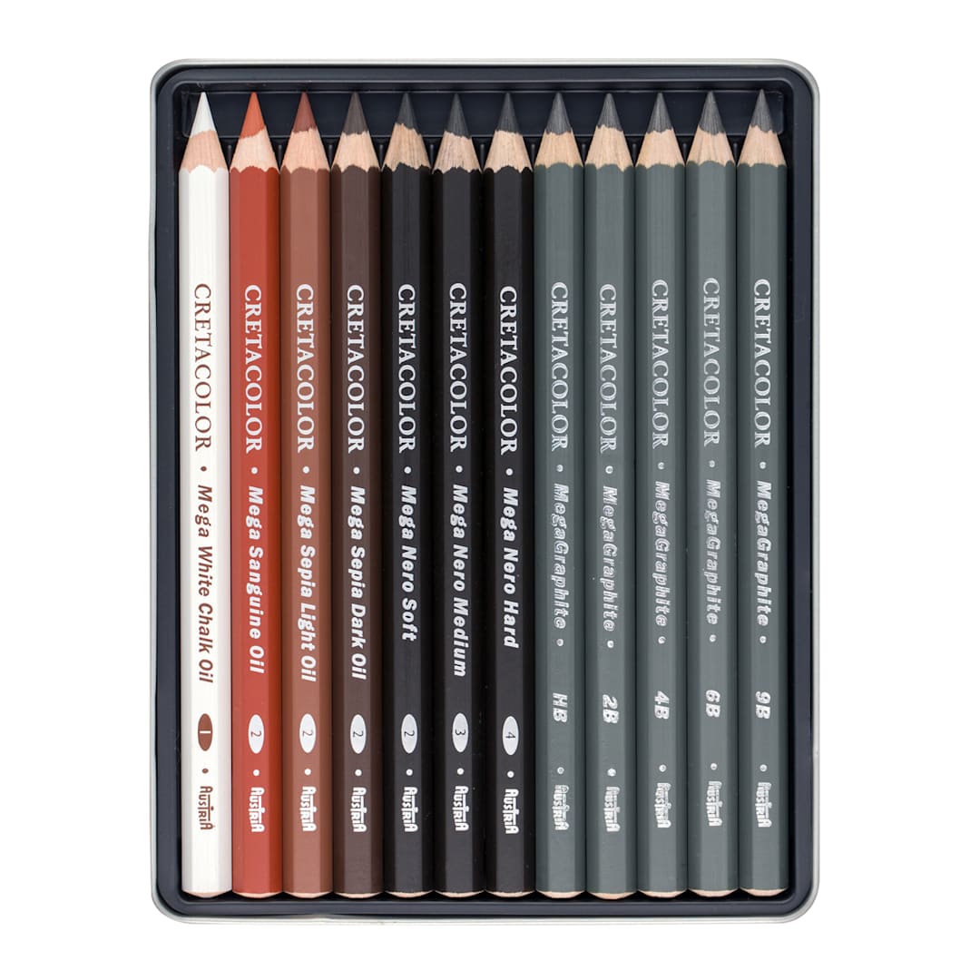 Open in modal - X-Sketch Mega Pencil Drawing 12-Piece Set 12-Piece Tin Box Set