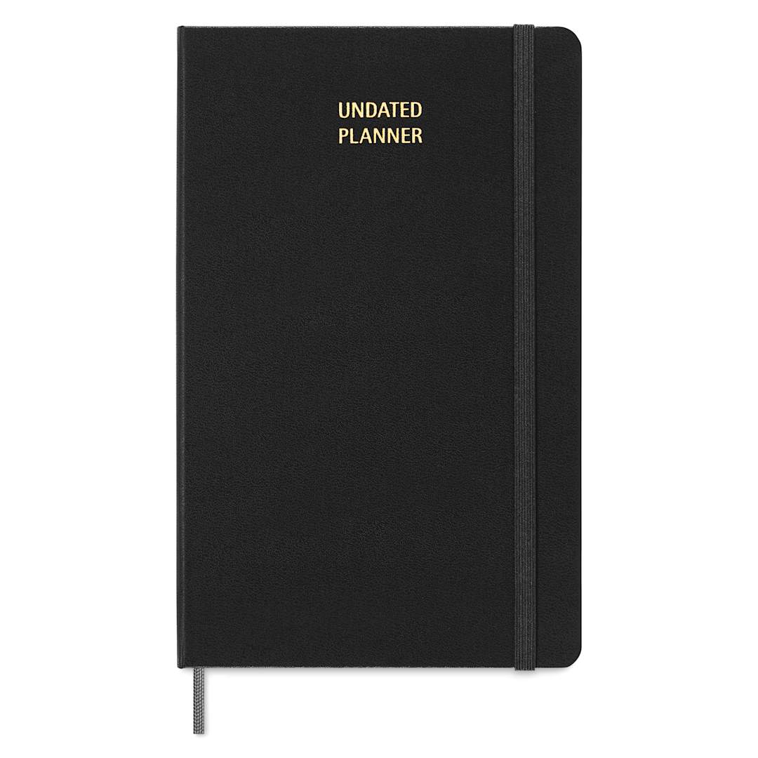 Open in modal - Moleskine Undated Weekly Planner - Black, 8-1/4" x 5", 208 Pages, front cover