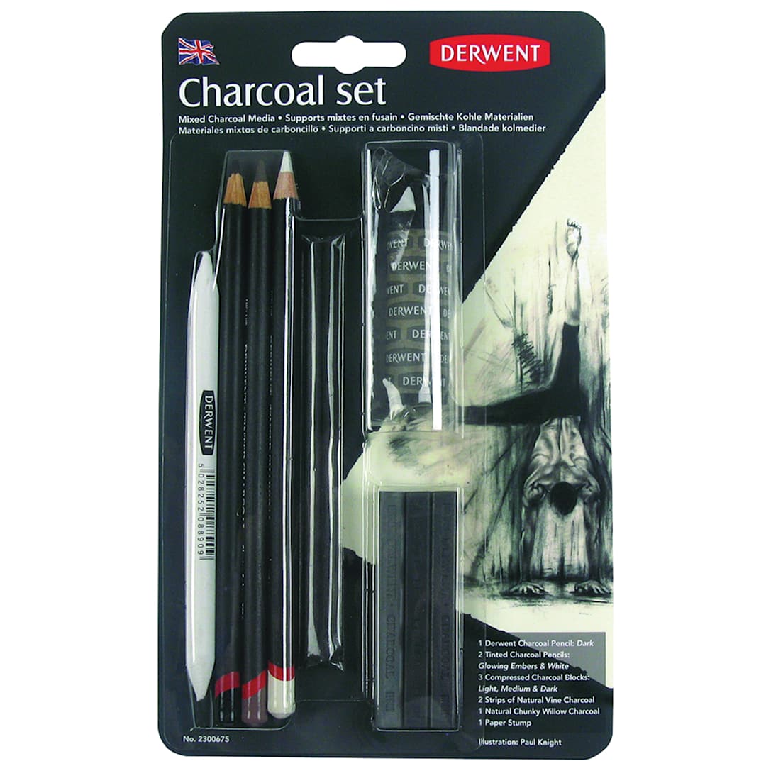Open in modal - Derwent Charcoal Set, 10-Pieces