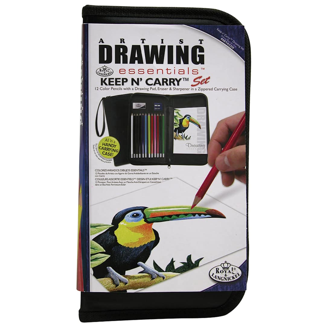 Open in modal - Royal & Langnickel Artist Drawing Essentials Keep N' Carry Set, 16 Pieces