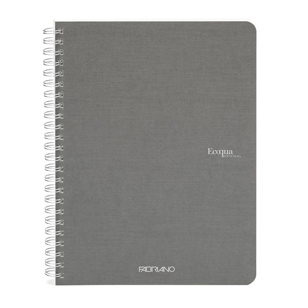 Open in modal - Fabriano Ecoqua Original Spiral-Bound Notebook, 5.8 in x 8.3 in, A5, Lined, 40 Sheets, Grey