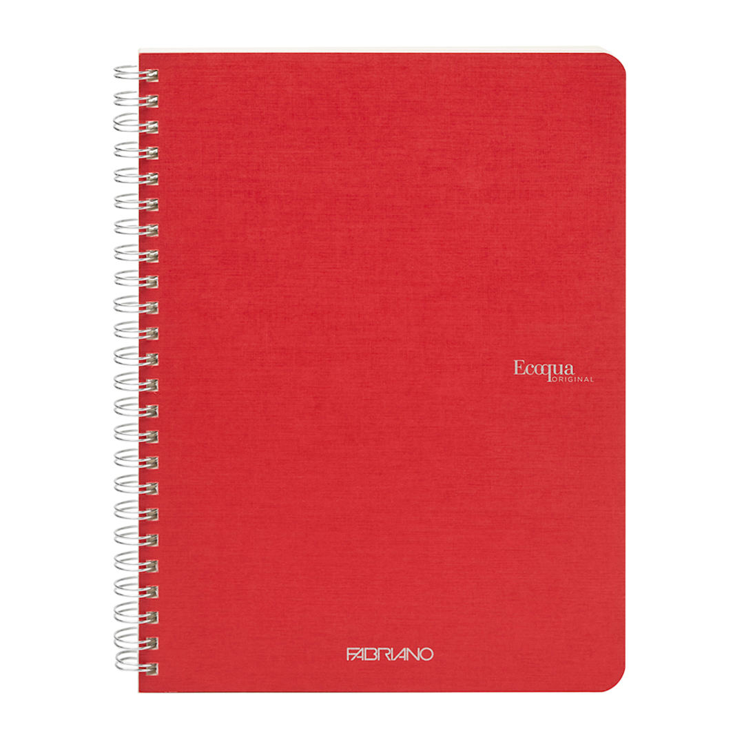 Open in modal - Fabriano Ecoqua Original Spiral-Bound Notebook, 5.8 in x 8.3 in, A5, Lined, 70 Sheets, Red
