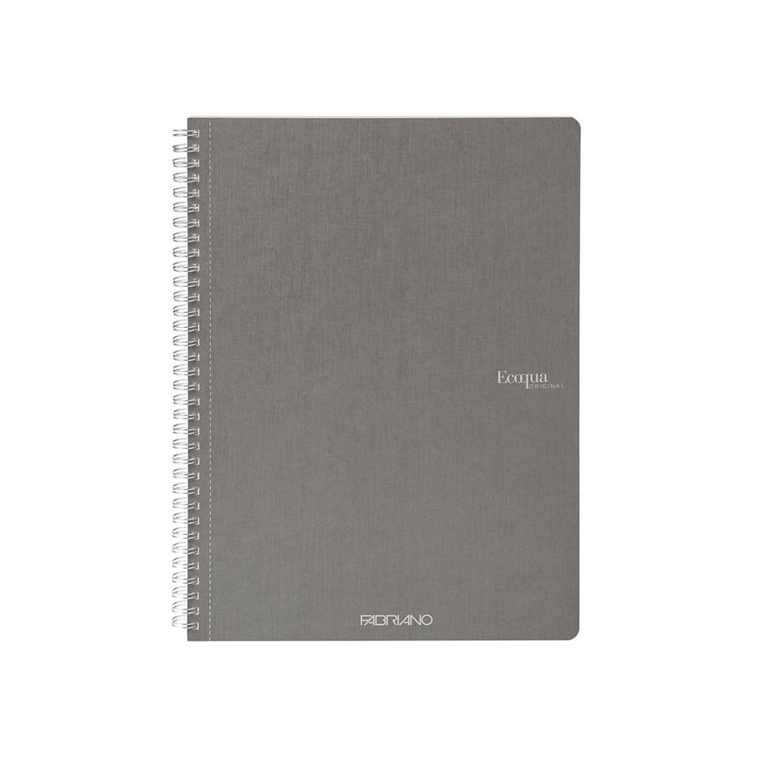 Open in modal - Fabriano Ecoqua Original Spiral-Bound Notebook, 8.3 in x 11.7 in, A4, Lined, 70 Sheets, Grey