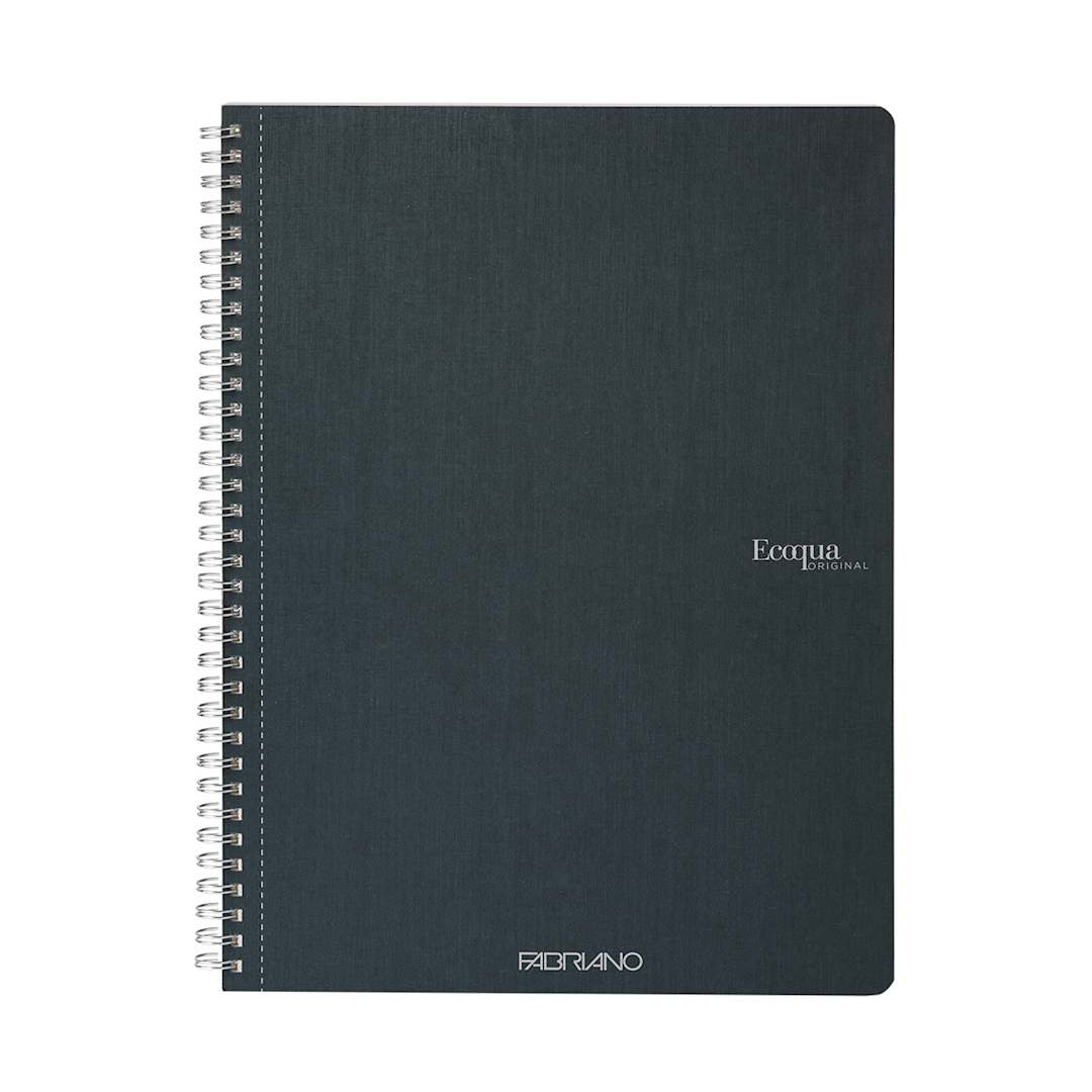 Open in modal - Fabriano Ecoqua Original Spiral-Bound Notebook, 8.3 in x 11.7 in, A4, Lined, 70 Sheets, Dark Green