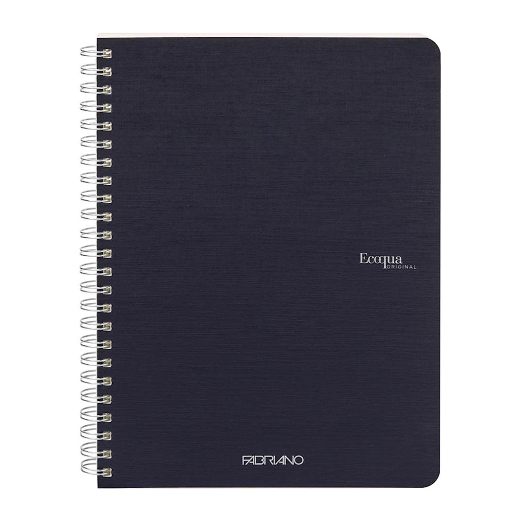 Open in modal - Fabriano Ecoqua Original Spiral-Bound Notebook, 5.8 in x 8.3 in, A5, Lined, 70 Sheets, Navy