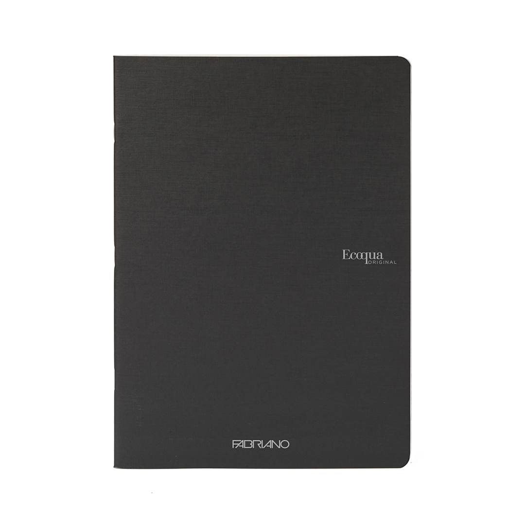 Open in modal - Fabriano Ecoqua Original Staple-Bound Notebook, 5.8 in x 8.3 in, A5, Graph, 40 Sheets, Black
