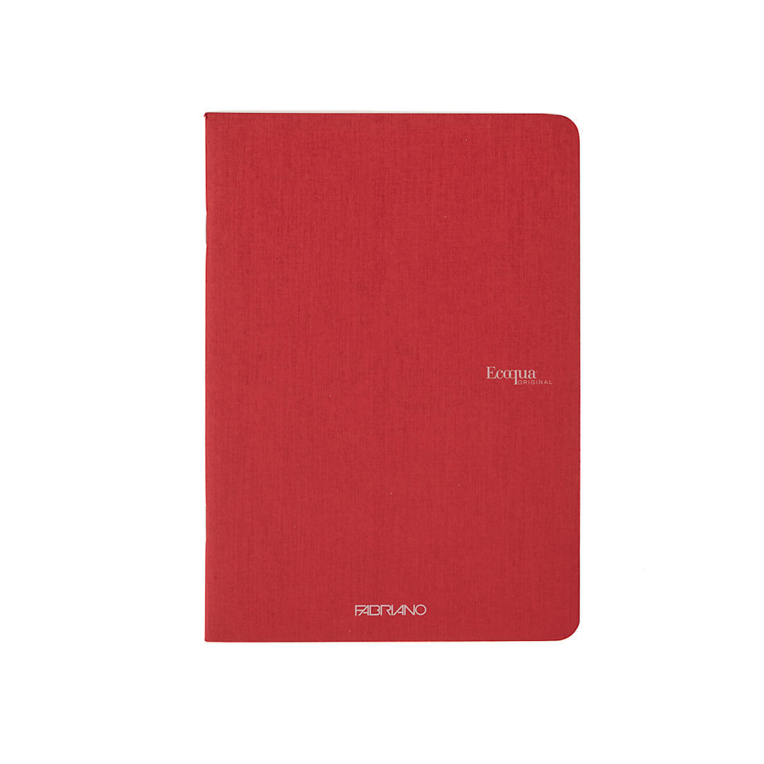 Open in modal - Fabriano EcoQua Original Staple-Bound Notebook, 8.3 in x 11.7 in, A4, Blank, 40 Sheets, Cherry