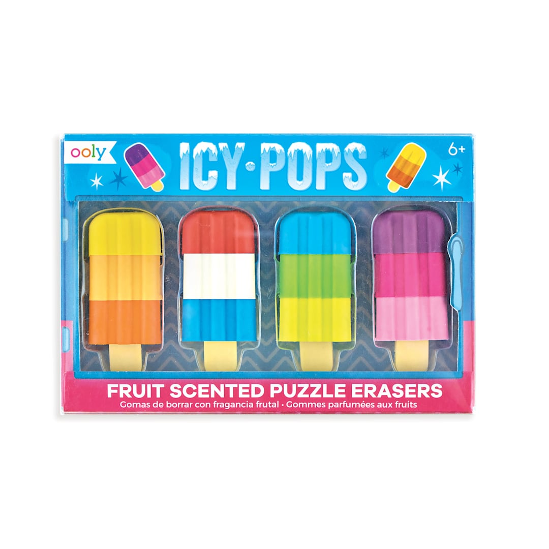 Open in modal - OOLY Icy Pops Erasers, Pkg of 4