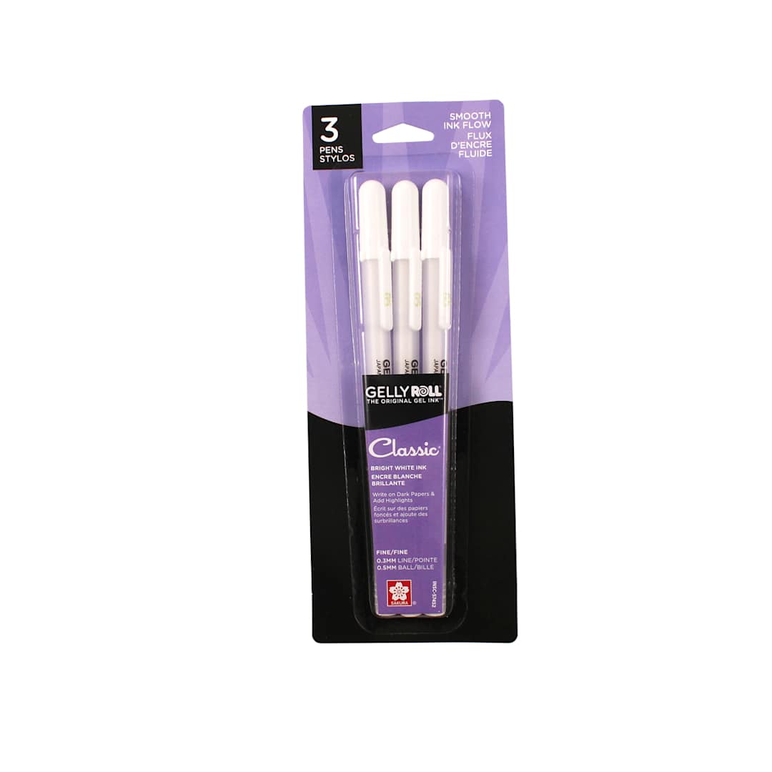 Open in modal - Gelly Roll Sets 3-Pen Set, White - Fine Point - Peggable
