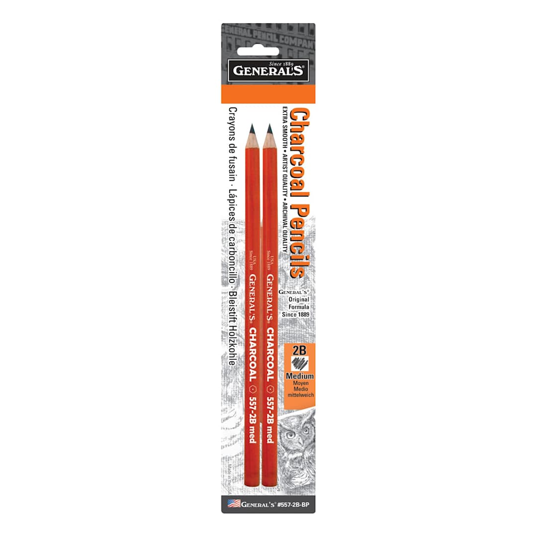 Open in modal - General Pencil Charcoal Pencil 2-Pack, 2B