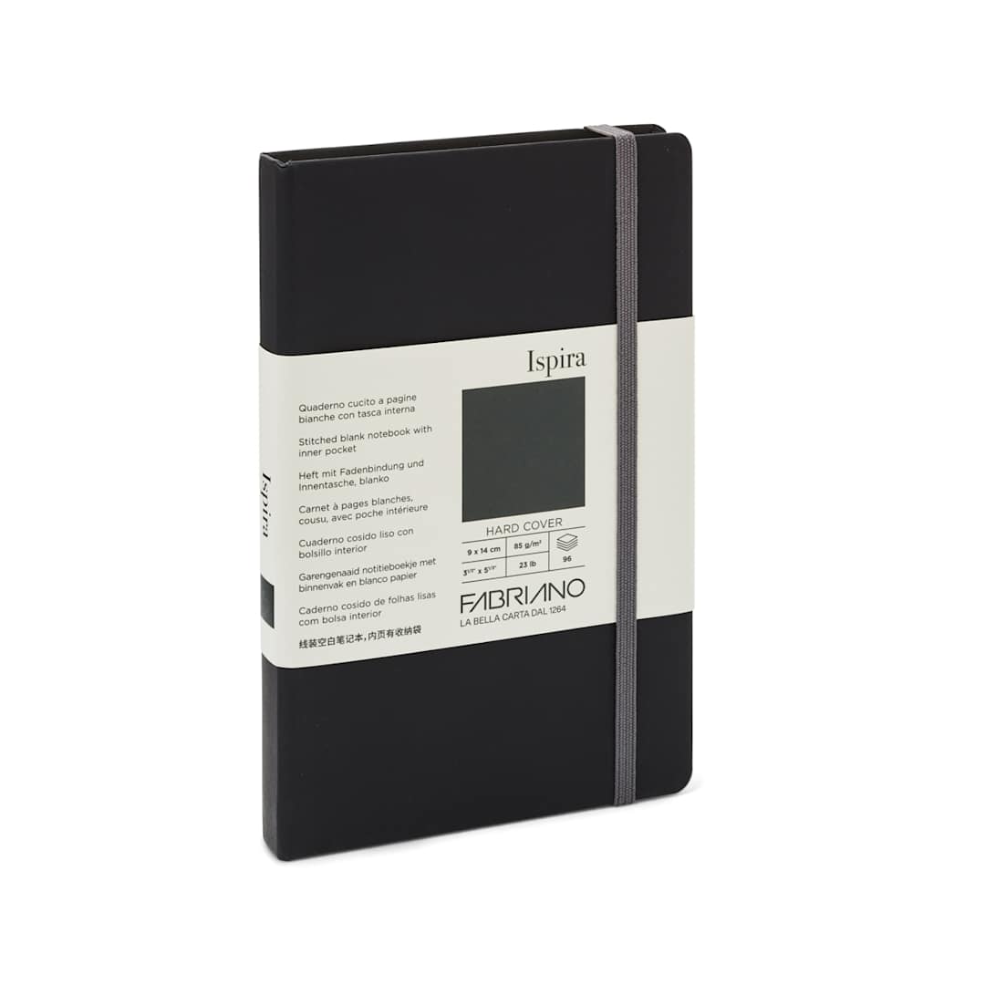 Open in modal - Fabriano Ispira Hard-Cover Notebook, 3.5 in x 5.5 in, Blank, Black