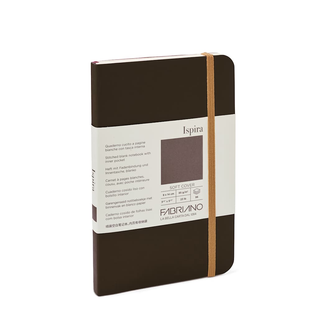 Open in modal - Fabriano Ispira Soft-Cover Notebook, 3.5 in x 5.5 in, Blank, Brown