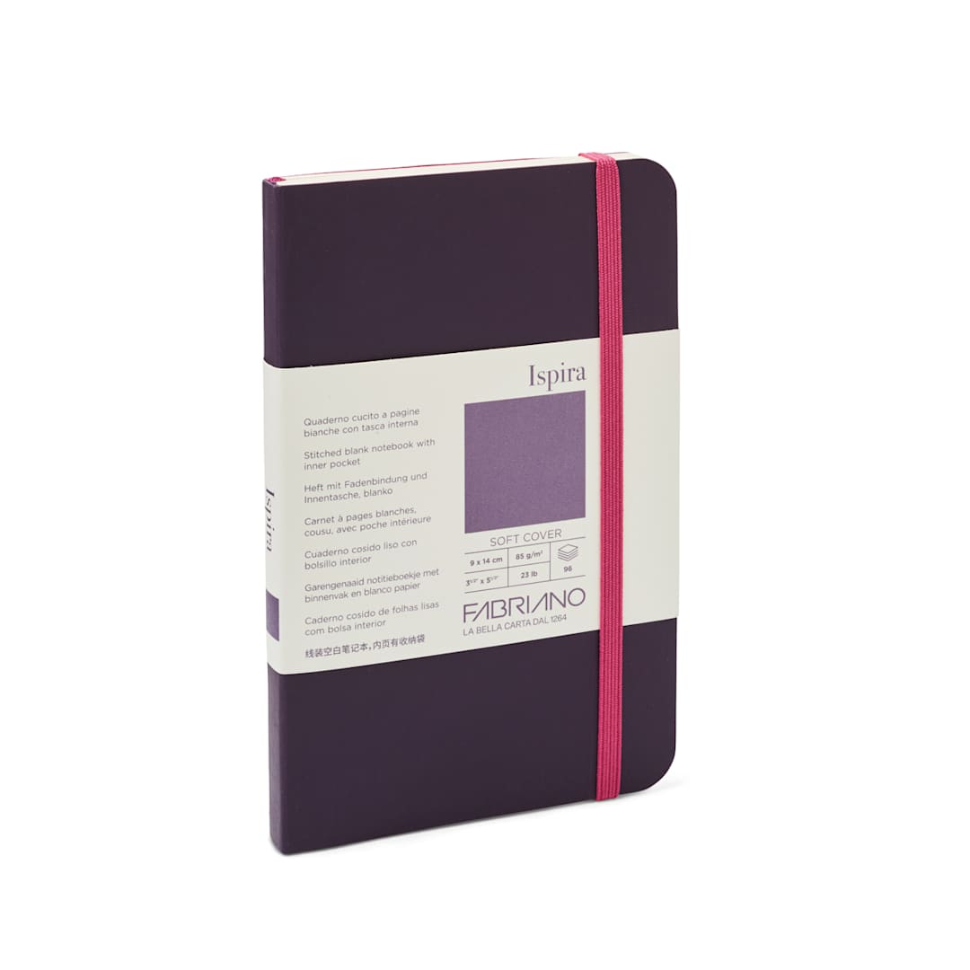 Open in modal - Fabriano Ispira Soft-Cover Notebook, 3.5 in x 5.5 in, Blank, Purple
