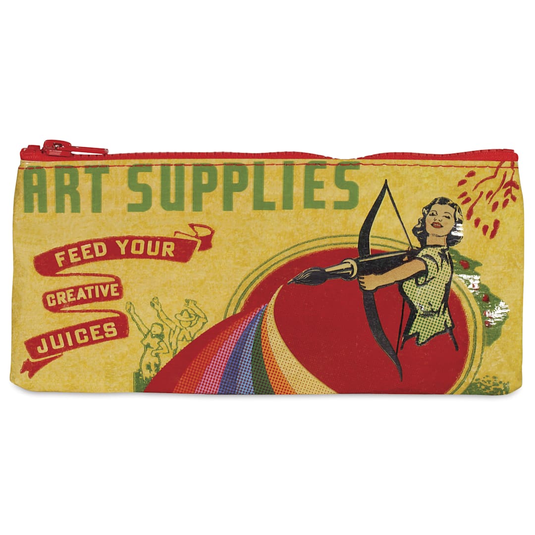 Open in modal - Blue Q Zipper Pencil Pouch - Art Supplies, 8-1/2" x 4-1/4", front