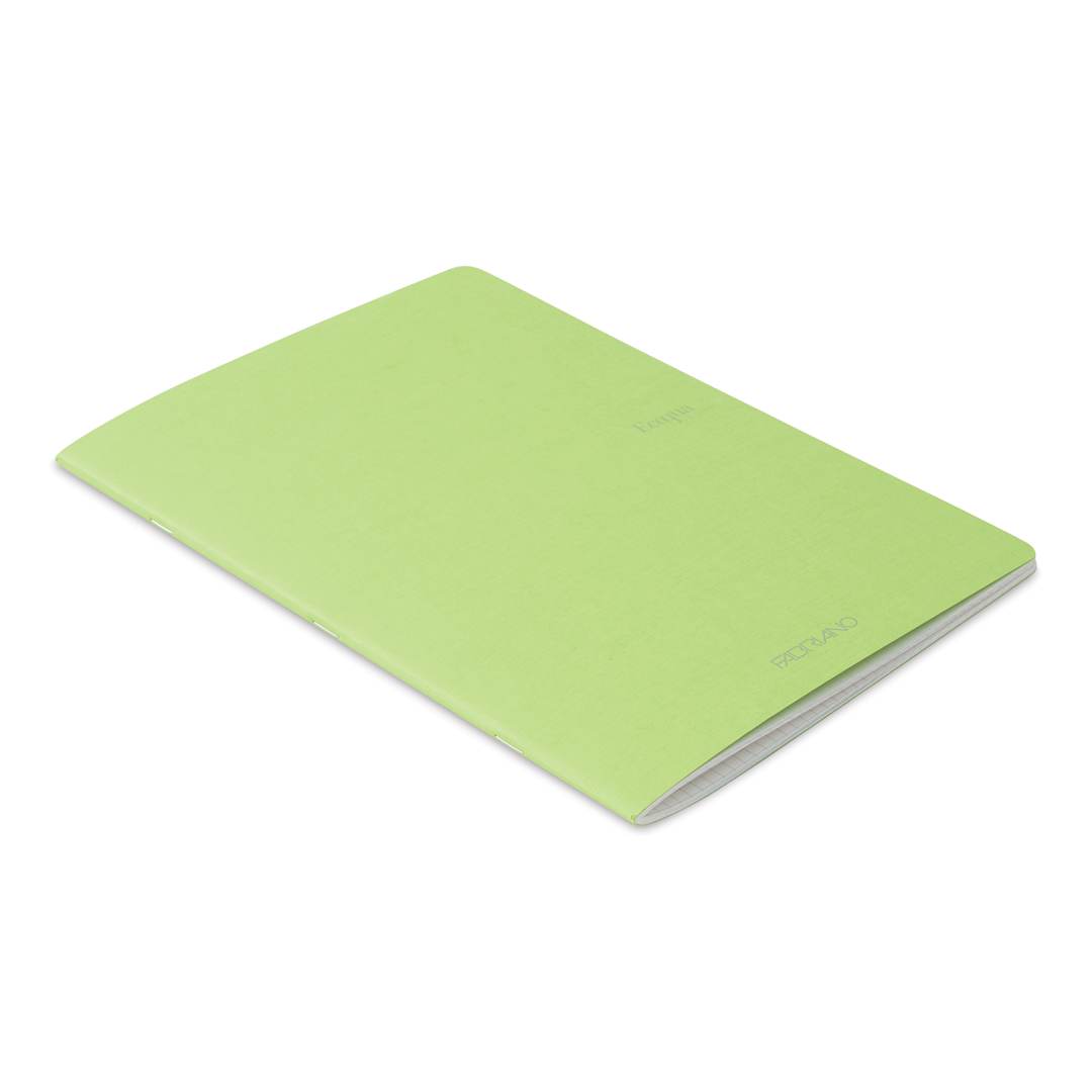 Open in modal - Fabriano EcoQua Staplebound Notebook - Lime, 11.7" x 8.3", Graph (side view)