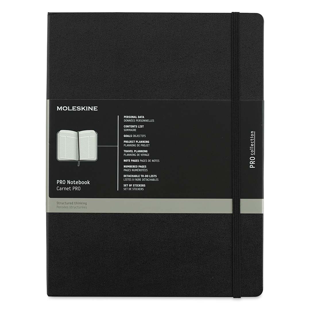 Open in modal - Moleskine Pro Collection Notebook - X-Large, Black, Hard Cover, 9-3/4" x 7-1/2"