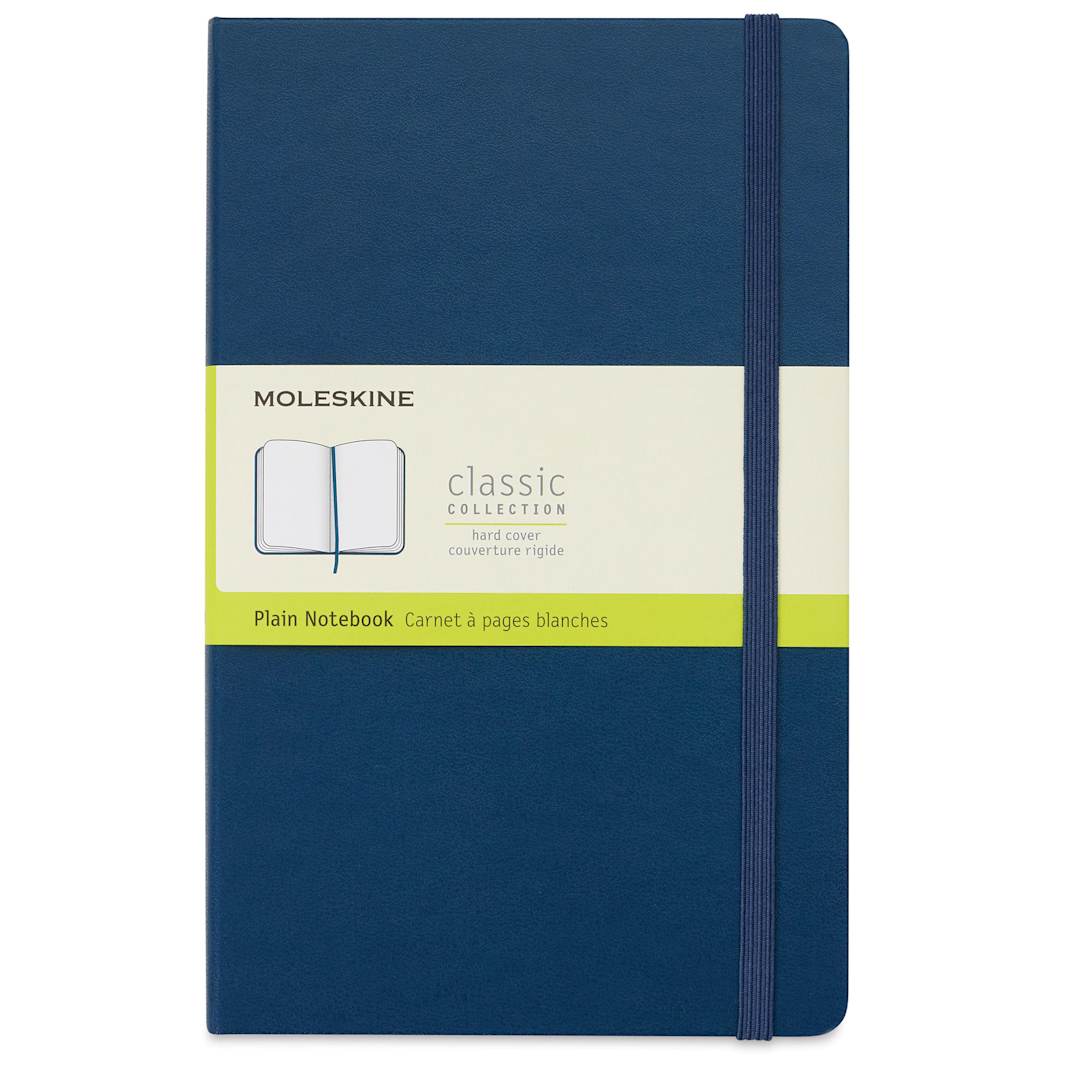 Open in modal - Moleskine Classic Hardcover Notebook - Sapphire Blue, Blank, 8-1/4" x 5" (front)