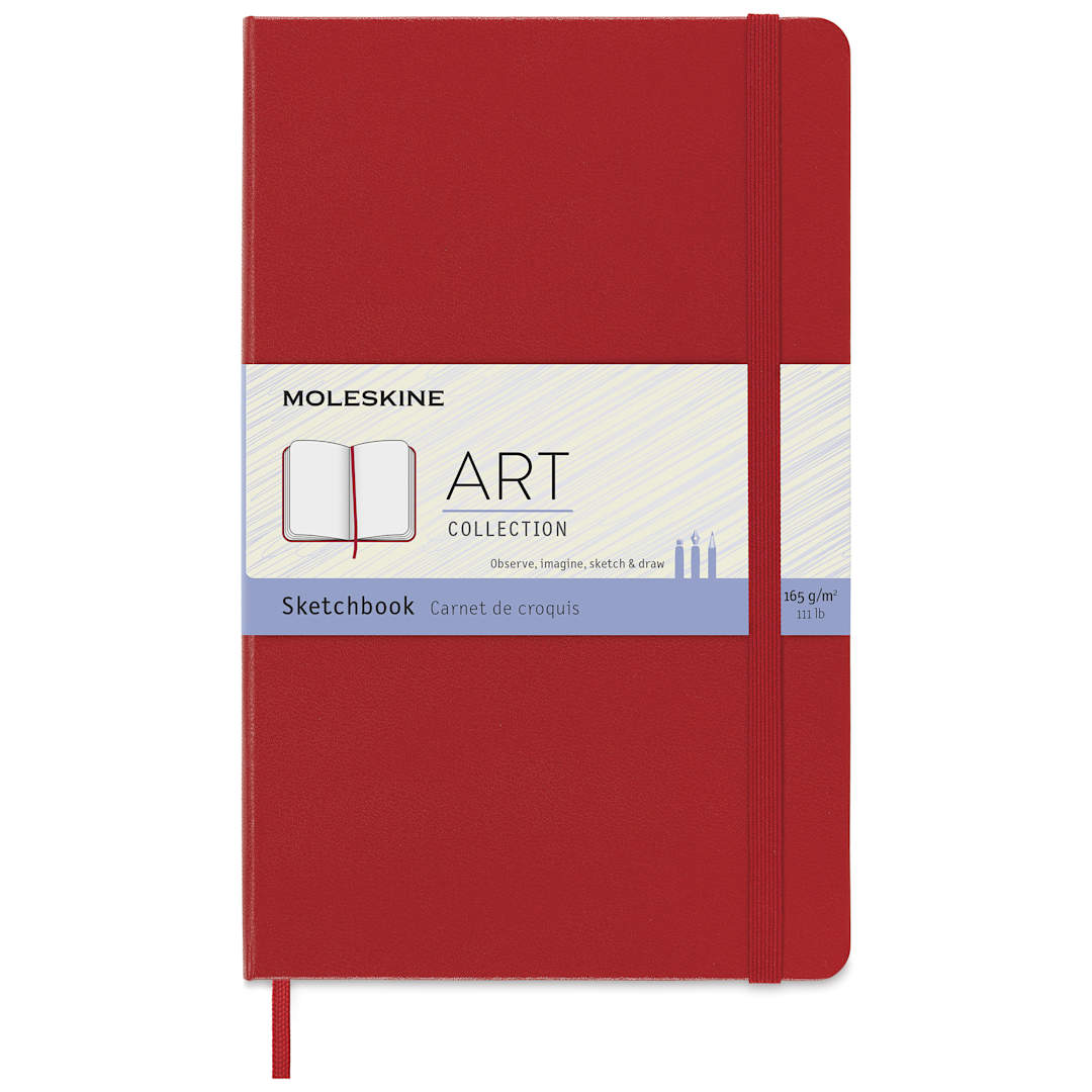 Open in modal - Moleskine Sketchbook - Red, Large, 8¼" × 5", front cover