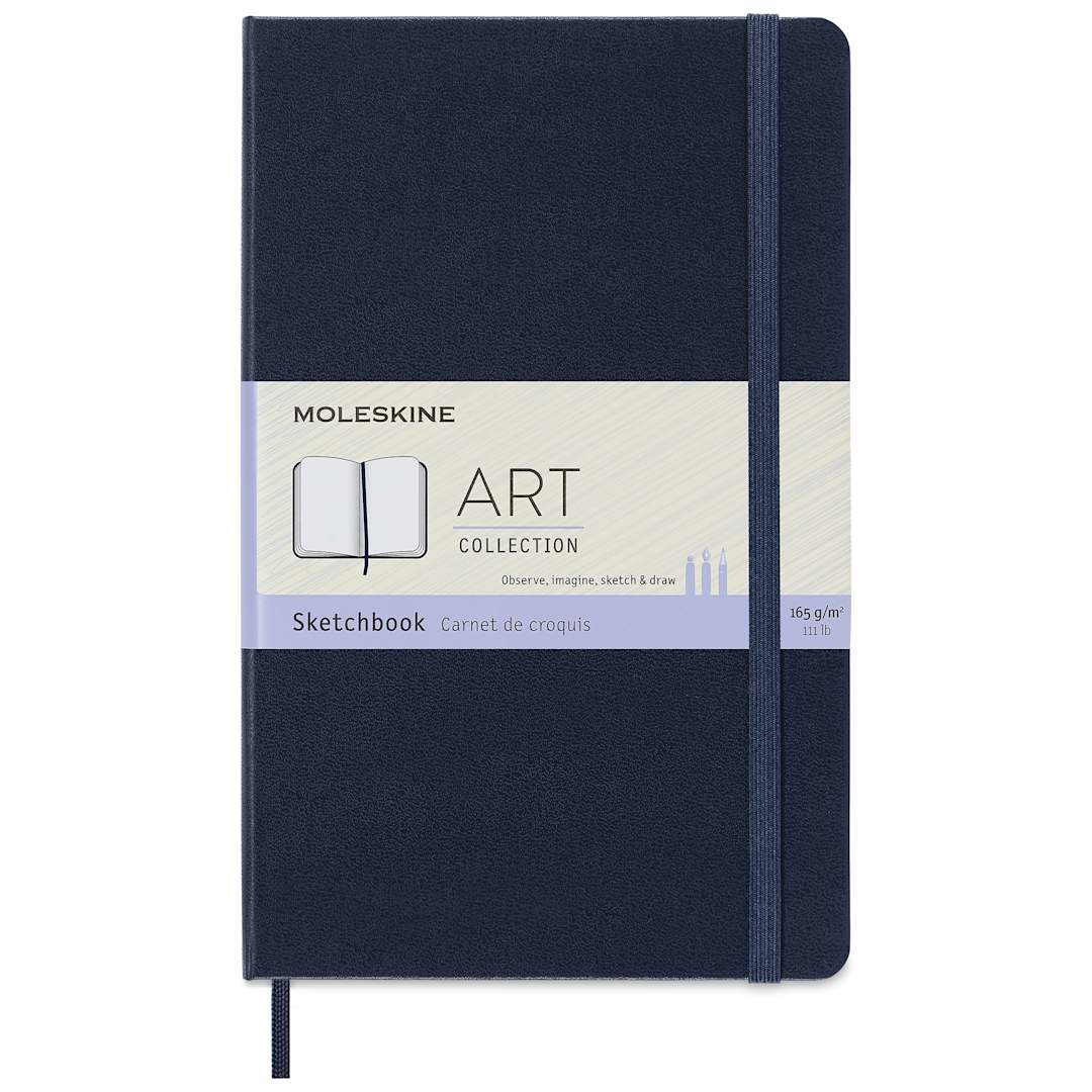 Open in modal - Moleskine Sketchbook - Sapphire Blue, Large, 8-1/4" x 5", front cover