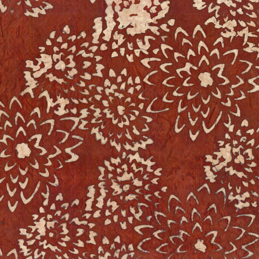 Open in modal - LAMALI Decorative Lokta Paper, 20 in x 30 in, Tomoe, Rust, White Batik