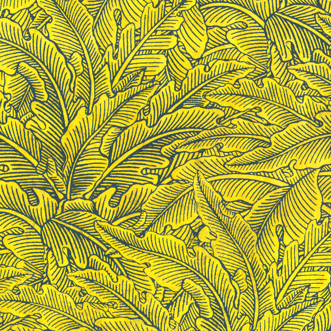 Open in modal - LAMALI Decorative Lokta Paper, 20 in x 30 in, Greenery Medium, Yellow, Slate Silkscreen