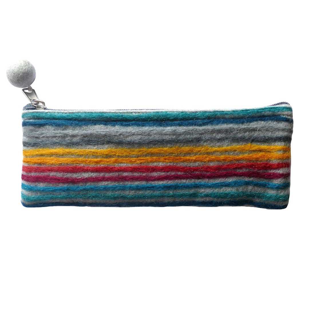 Open in modal - Felt Handmade Pouches Light Grey - Long