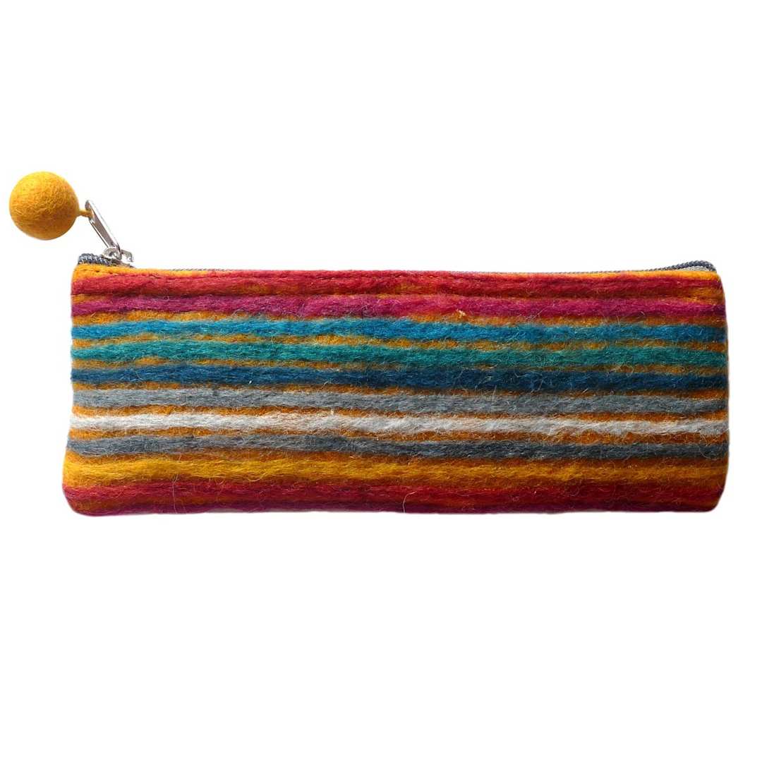 Open in modal - Felt Handmade Pouches Mustard - Long
