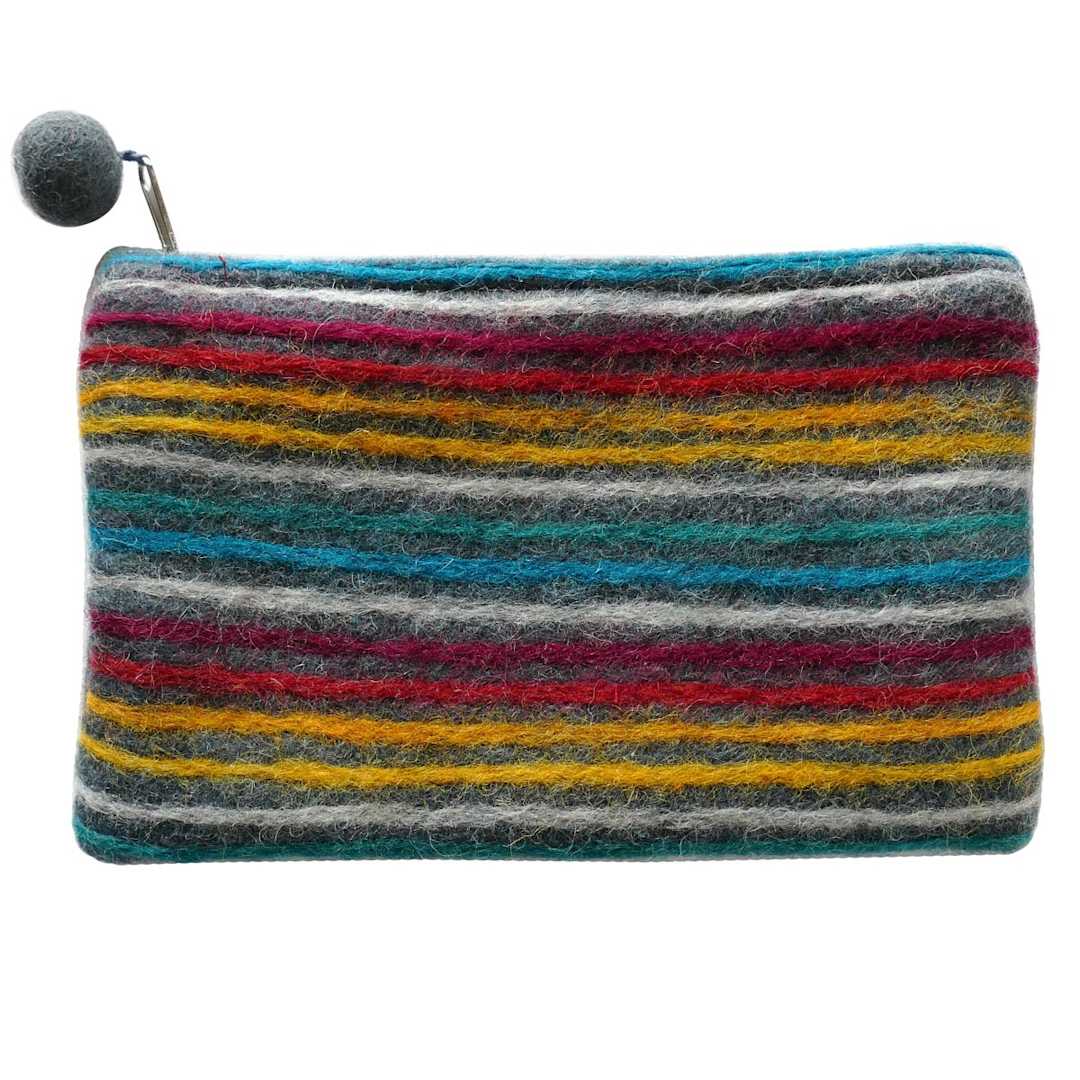 Open in modal - Felt Handmade Pouches Dark Grey - Large