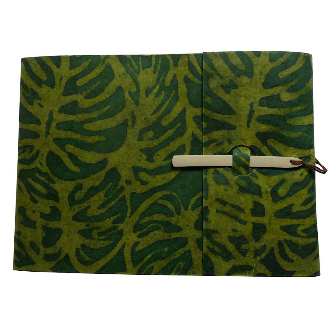 Open in modal - LAMALI Gargi Soft-Cover Handmade Journal, 5.9 in x 8.7 in, 96 Pgs./Bk., Olive Batik