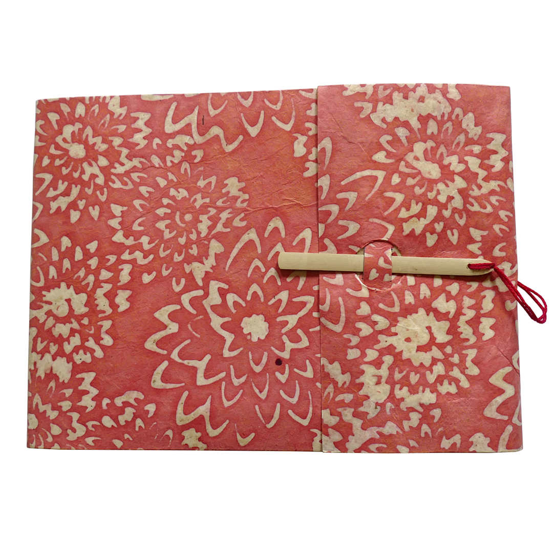 Open in modal - LAMALI Gargi Soft-Cover Handmade Journal, 5.9 in x 8.7 in, 96 Pgs./Bk., Rose Batik