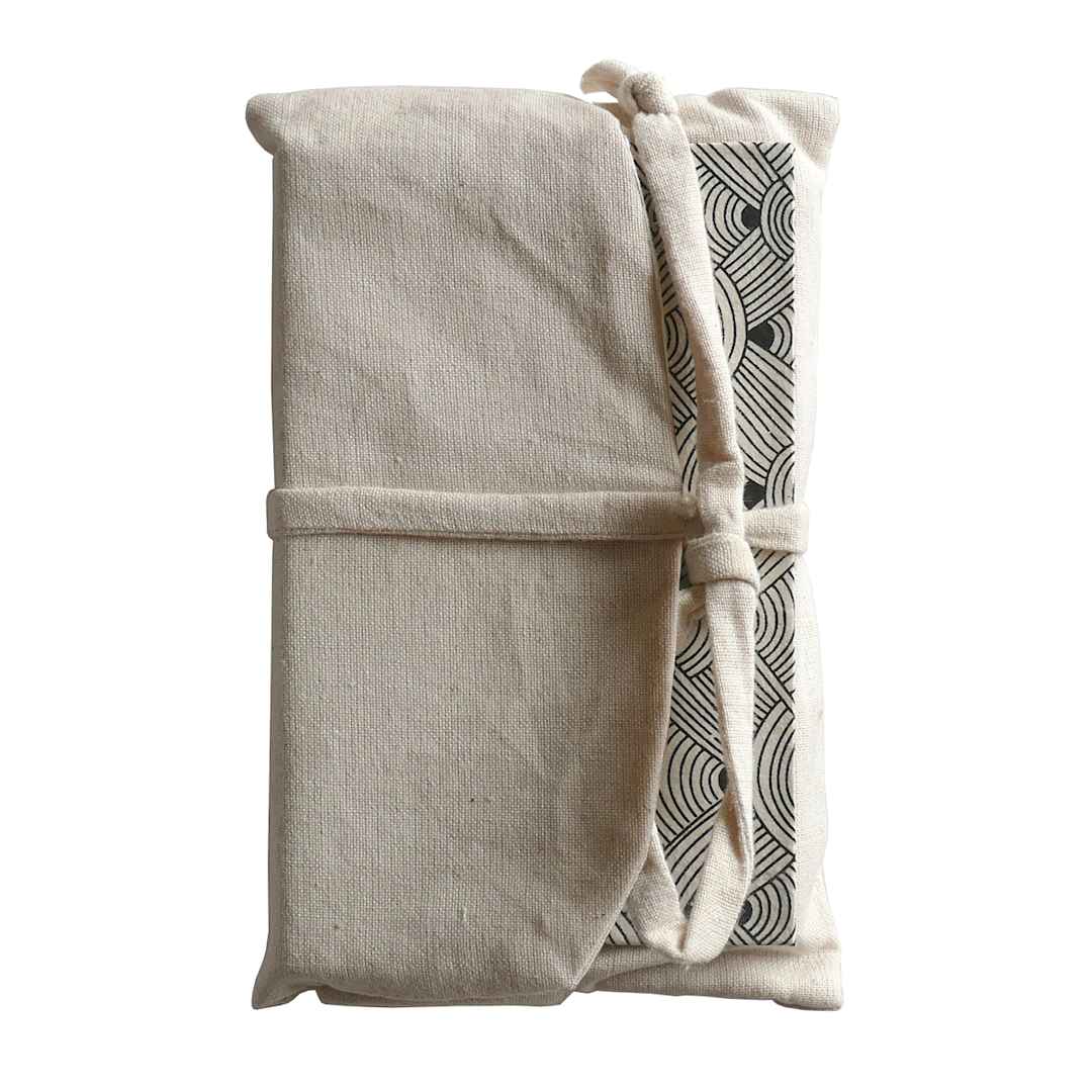 Open in modal - LAMALI Traveler's Hard-Cover Handmade Journal, 3.5 in x 5.5 in, 160 Pgs./Bk. White/Black