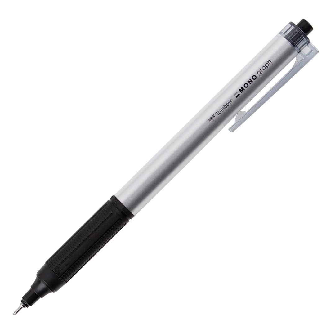 Open in modal - Tombow MONO graph Lite Ballpoint Pen Silver 0.5 mm