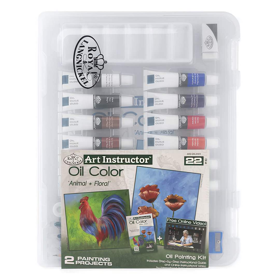 Open in modal - Royal & Langnickel Art Instructor Oil Painting Kit - Set of 22, Animal and Floral