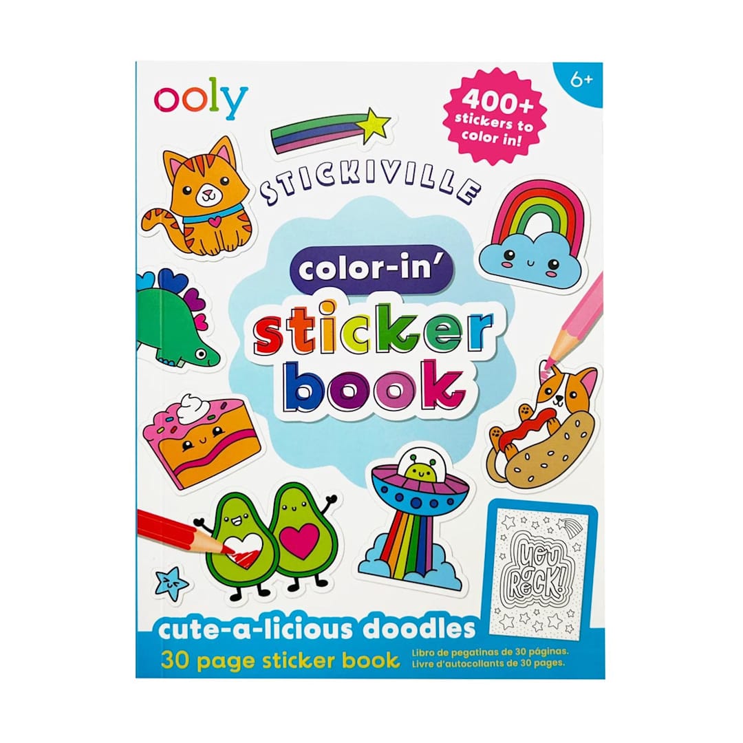 Open in modal - Cute-A-Licious Doodles Sticker Book 400+ Color-In Sticker Book