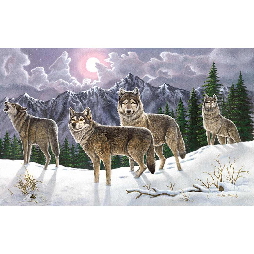 Open in modal - Adult Painting by Numbers Kits Wolves, 11 3/8" x 15 3/8"  - Peggable