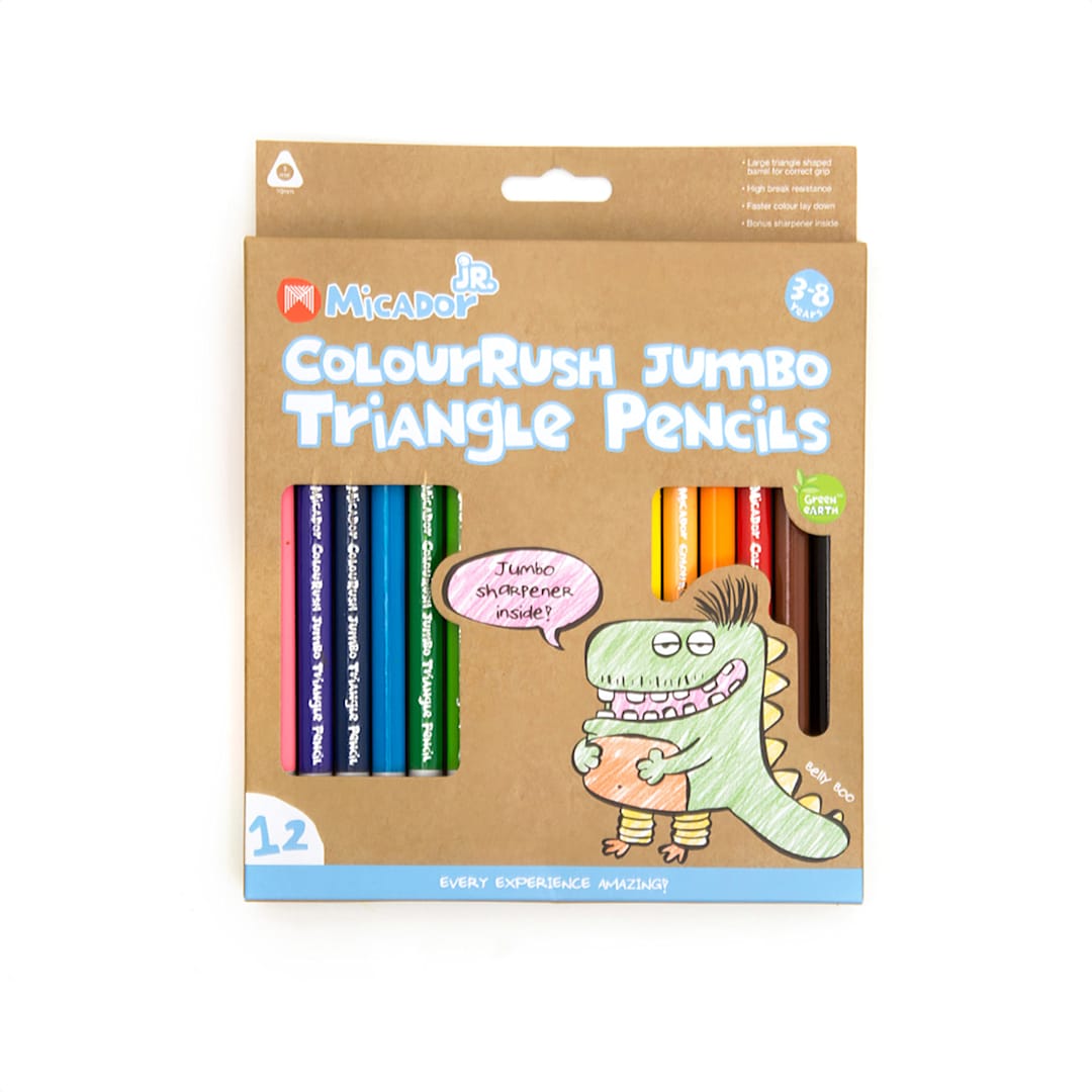 Open in modal - ColouRush Jumbo Triangle Pencils 12-Color Pack 12-Color Pack