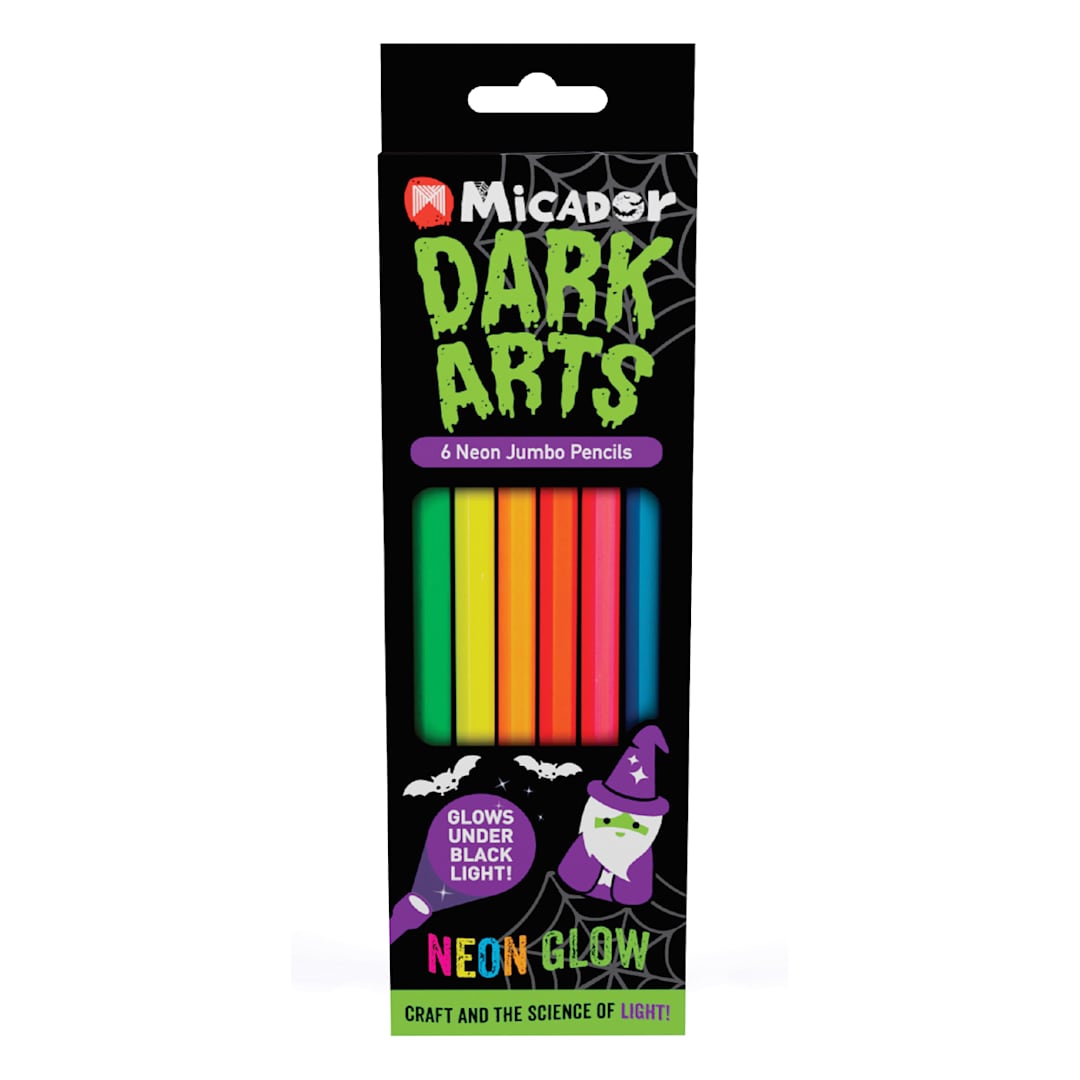Open in modal - Neon Glow Jumbo Pencils 6-Color Set