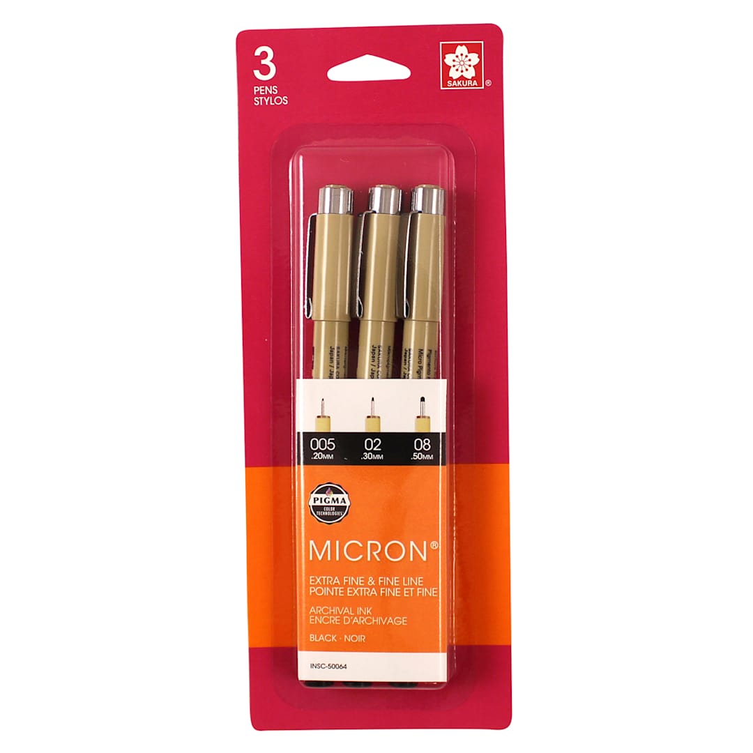 Open in modal - Pigma Micron Pen Sets 3-Pen Set (005, 02, 08)