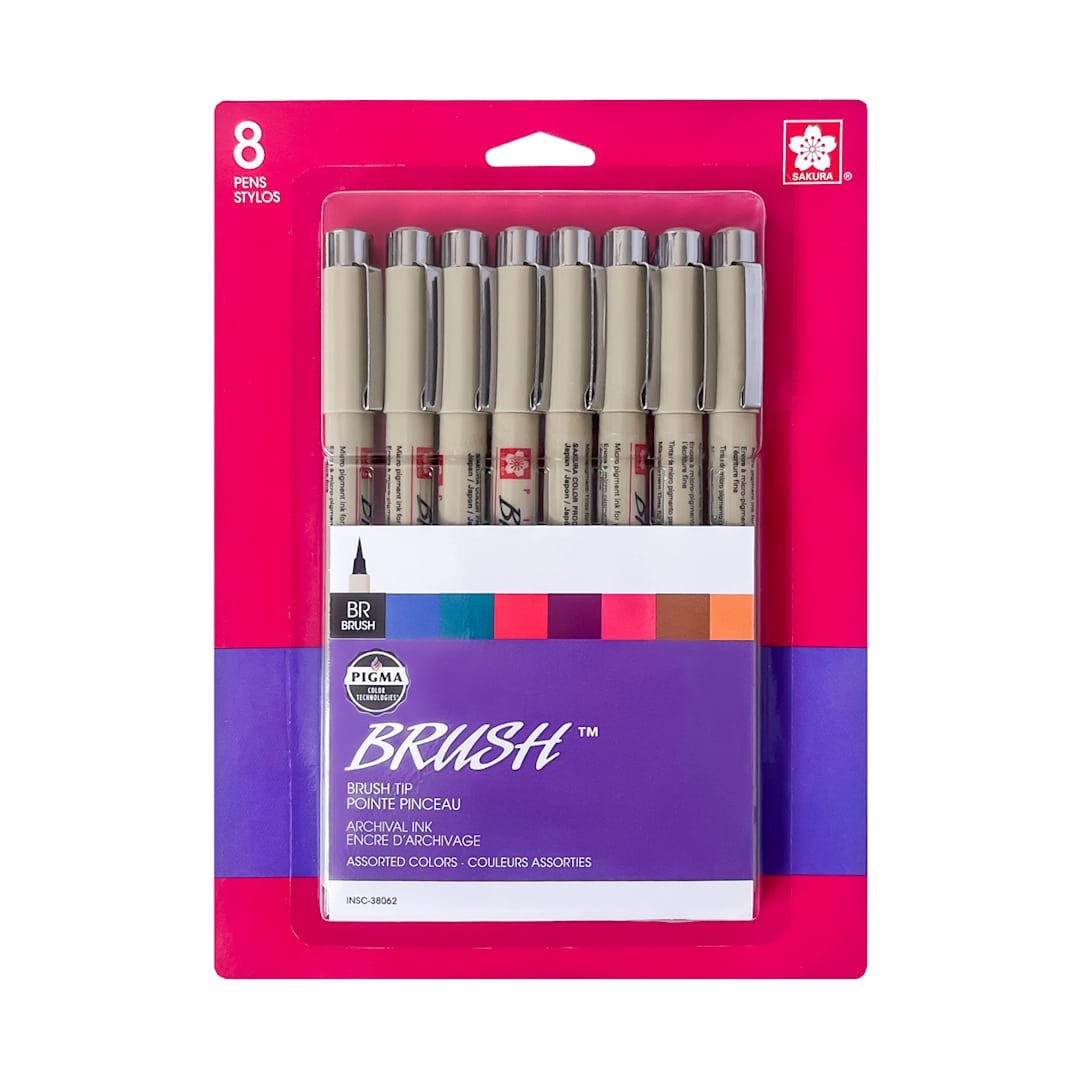 Open in modal - Pigma Brush Pens 8-Pen Set - Peggable