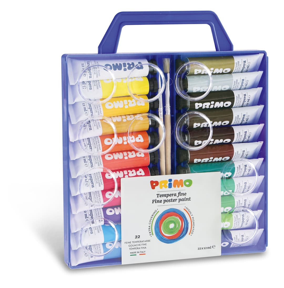 Open in modal - Primo Tempera Paints, Carry Set of 22, 12 ml