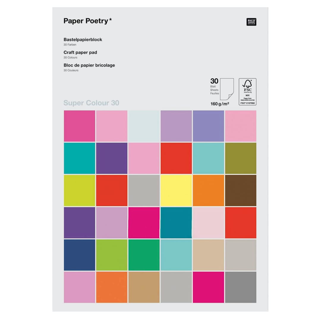 Open in modal - Rico Design Super Color Pad - 160 gsm, 30 Sheets