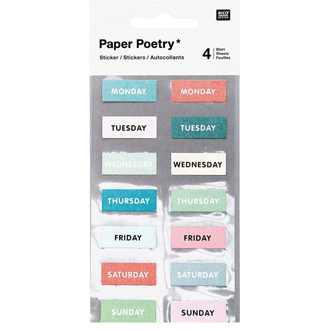 Open in modal - Sticker Sheet Sets Weekdays Green - 4 Shts./Pkg.