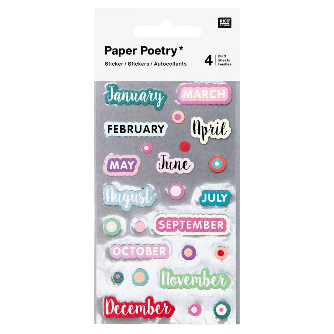 Open in modal - Sticker Sheet Sets Months - 4 Shts./Pkg.