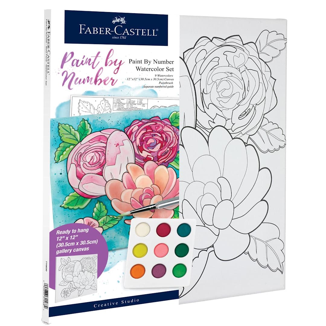 Open in modal - Paint By Number Watercolor Sets Bold Floral