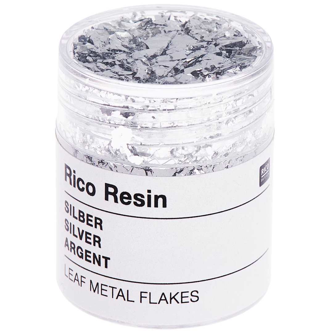 Open in modal - Resin Leaf Metal Flakes Silver