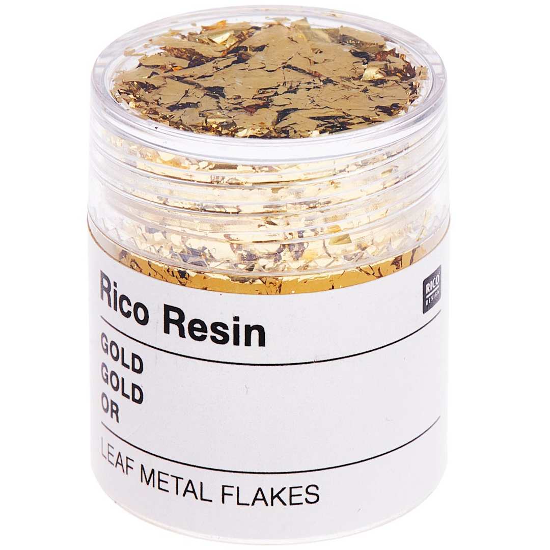 Open in modal - Resin Leaf Metal Flakes Gold