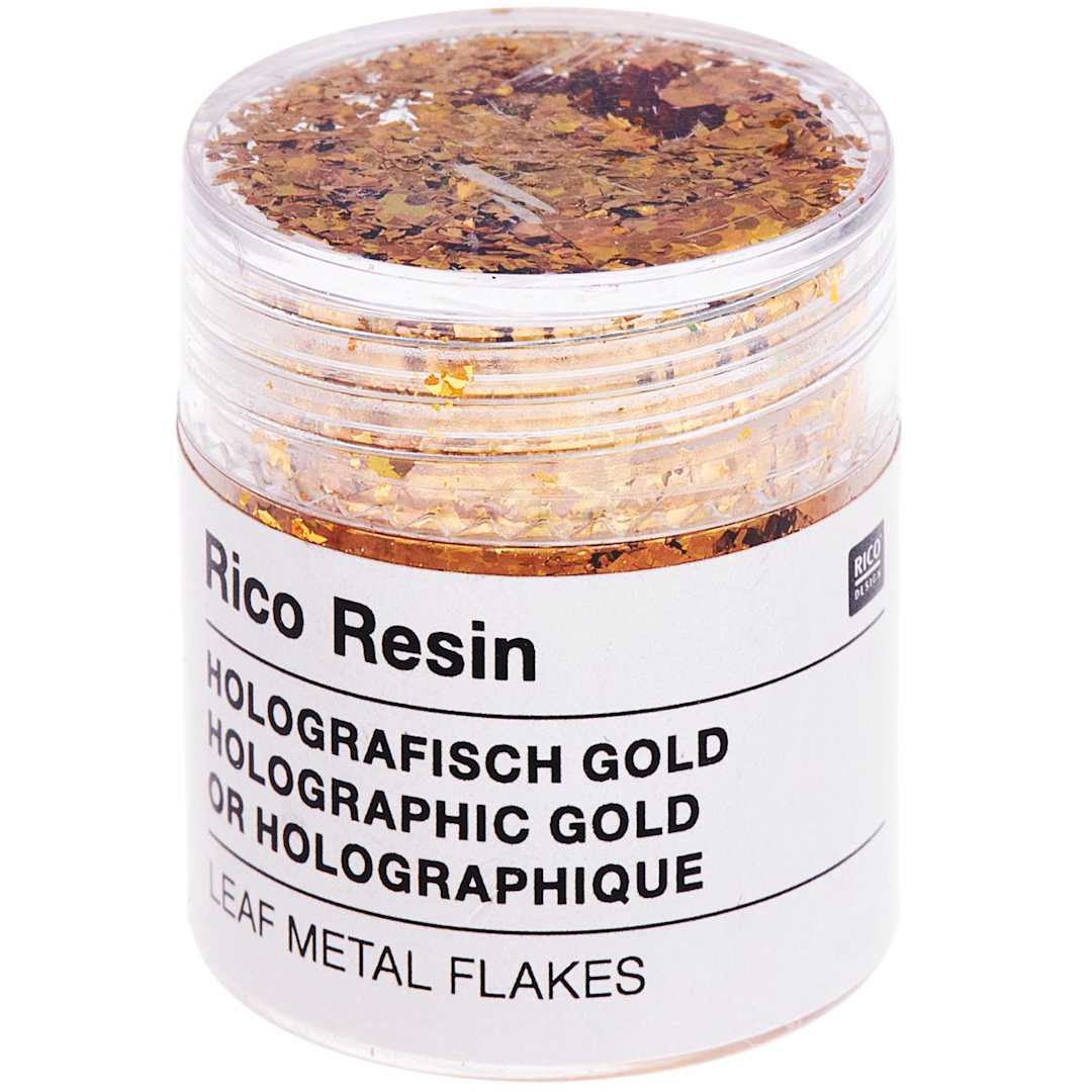 Open in modal - Resin Leaf Metal Flakes Holographic Gold